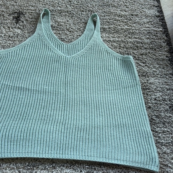 Mint Green Knit Tank Top 
Vneck Vback Lightweight perfect for summer or layering - Picture 4 of 10